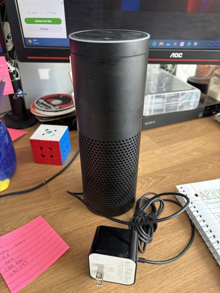 Amazon Echo (1st Generation) Smart Assistant - Black - With Power Cord
