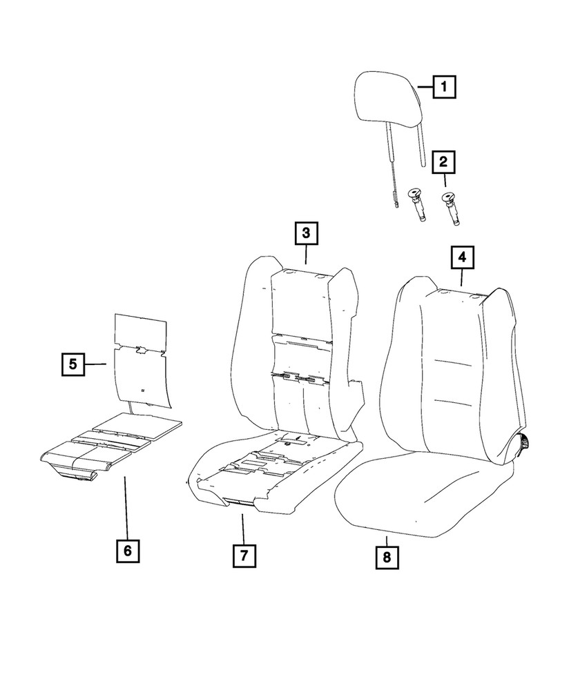 Genuine Mopar Active Head Restraints Headrest 6SL99DX9AA