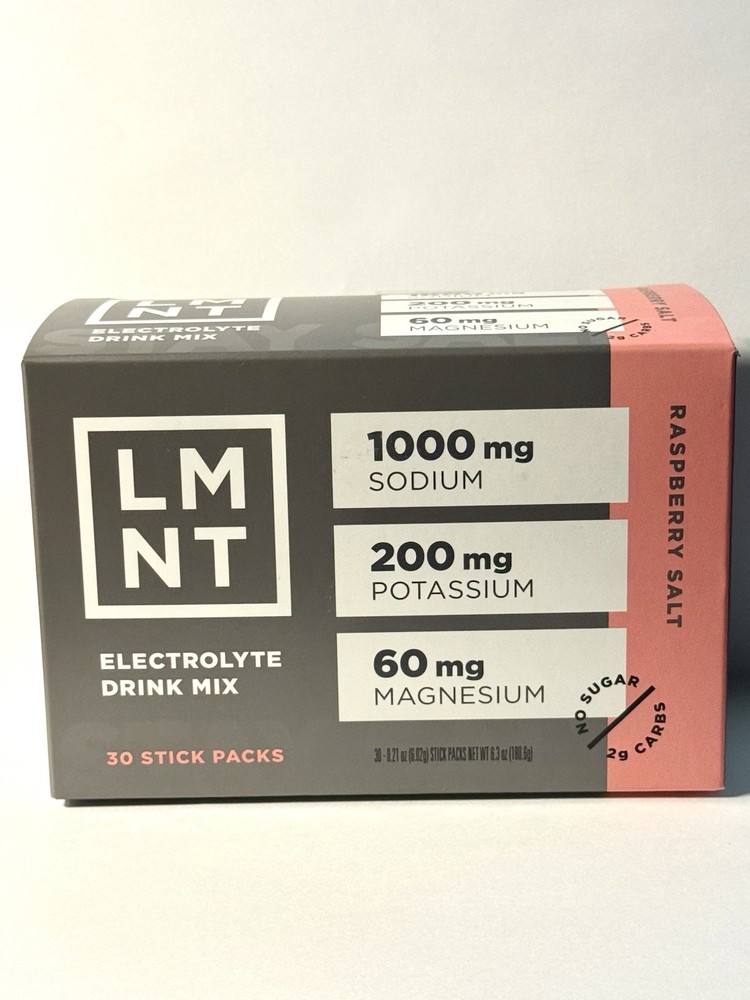 LMNT Electrolytes: 60-Pack Raspberry | ZERO-Sugar | NEW | FREE Ship | EXP 2027