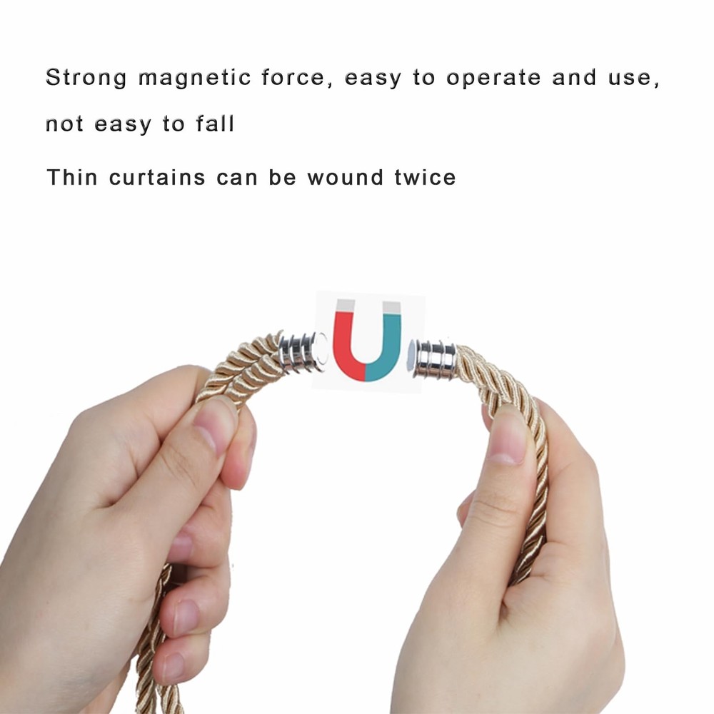 Magnetic Curtain Tiebacks 2 Pack Tassel Curtain Tieback Modern Handmade Tie B...