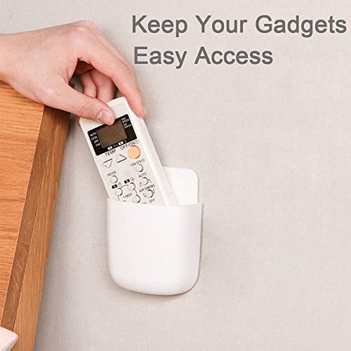 5 Pack Adhesive Remote Control Holder Media Player Controller Holder White