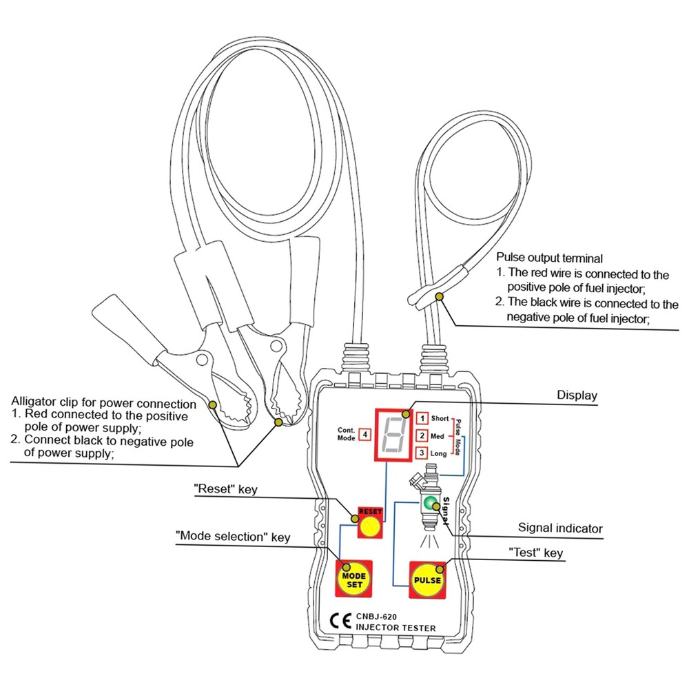 Fuel Tester 4 Pluse Modes Fuel Flush Cleaning Tool Kit V0O3