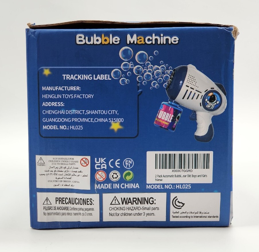 Kakamelon 2 Pack Electric Automatic Bubble Gun Machine HL025