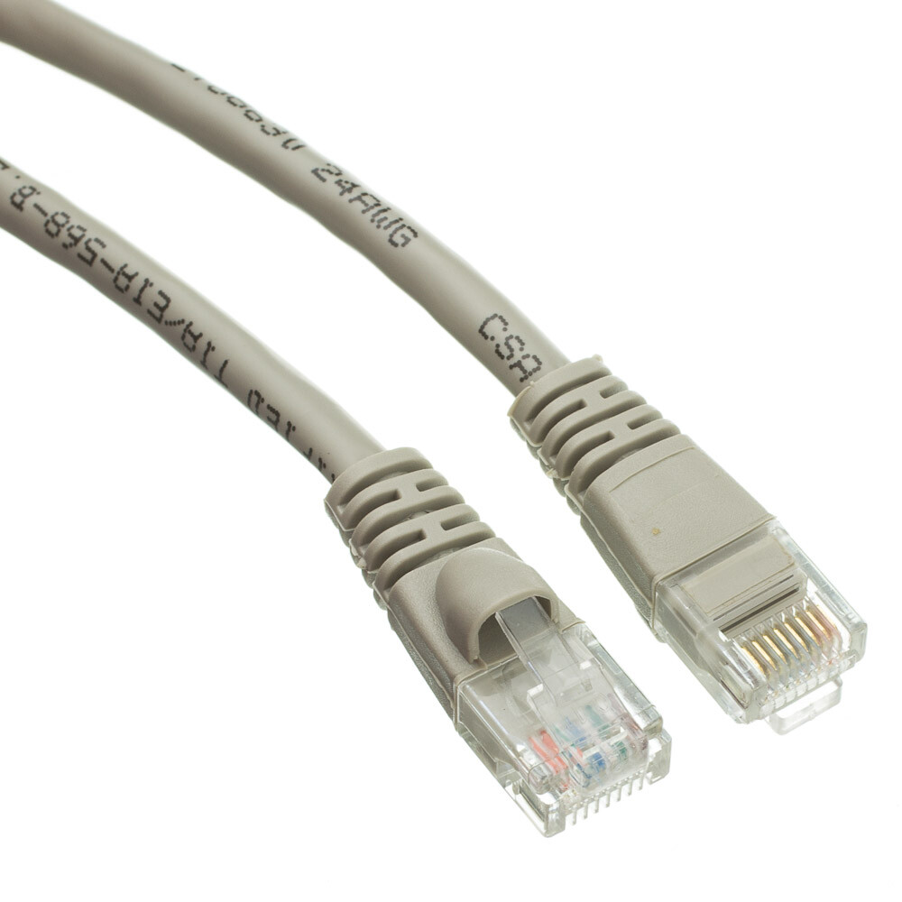 Pack of 5 Cables Snagless 2 Foot Cat5e Gray Network Ethernet Patch Cable