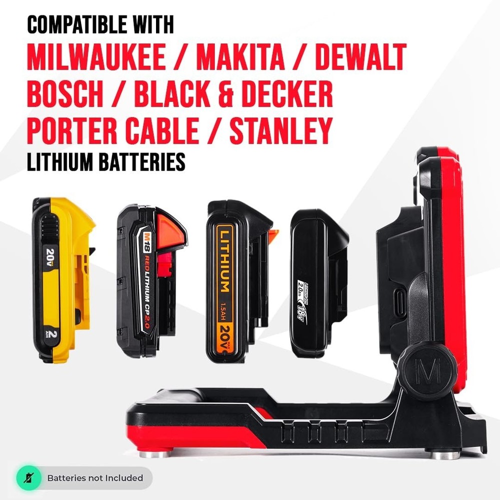 Master Tailgaters LED Work Flood Light Compatible for Universal Battery