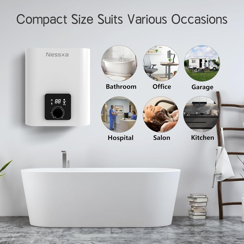 110V 1500W 1.8/2.65/4/8 Gallon Electric Mini Instant Hot Tank Water Heater Home