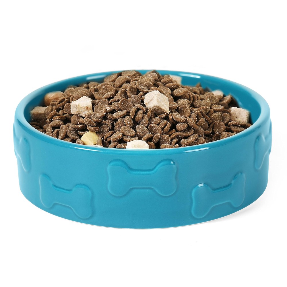 Park Life Designs Ceramic Pet Bowl | Manor (Medium, Azure)