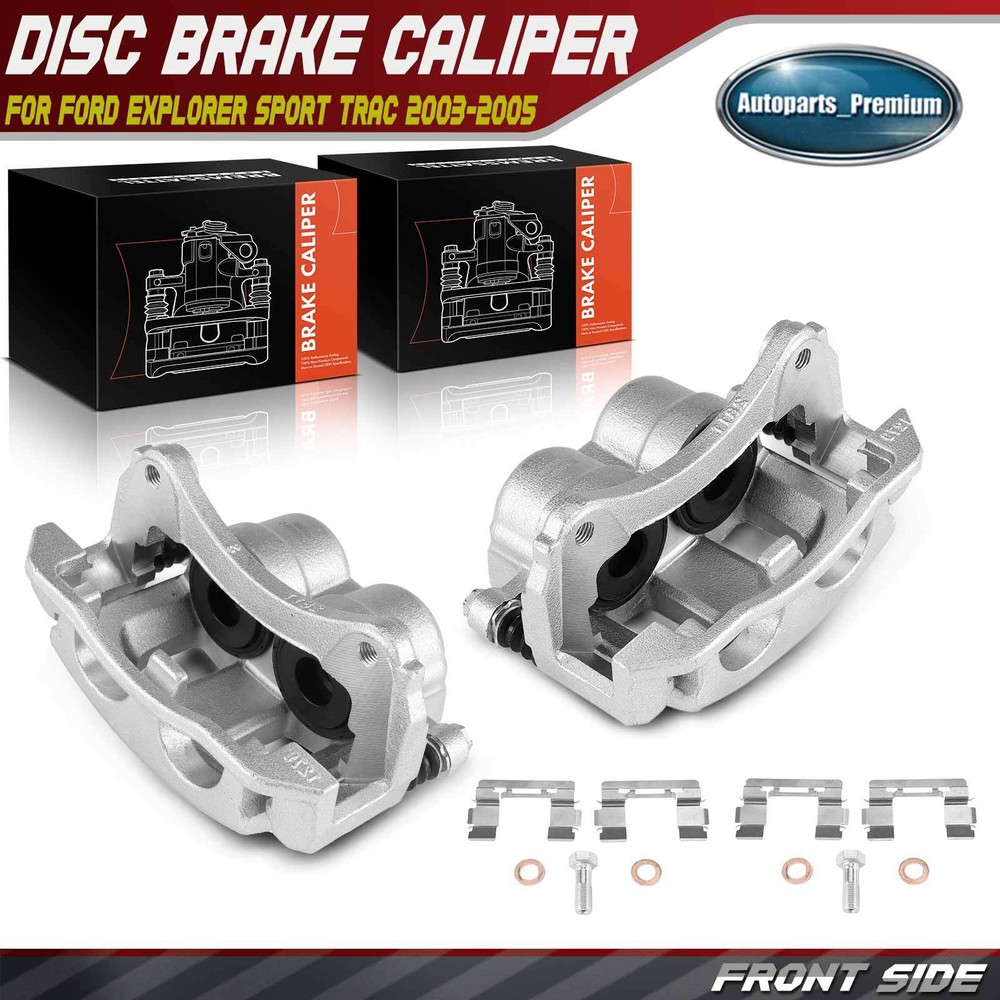 Pair Front Brake Calipers with Bracket for Ford Explorer Sport Trac 2003-2005