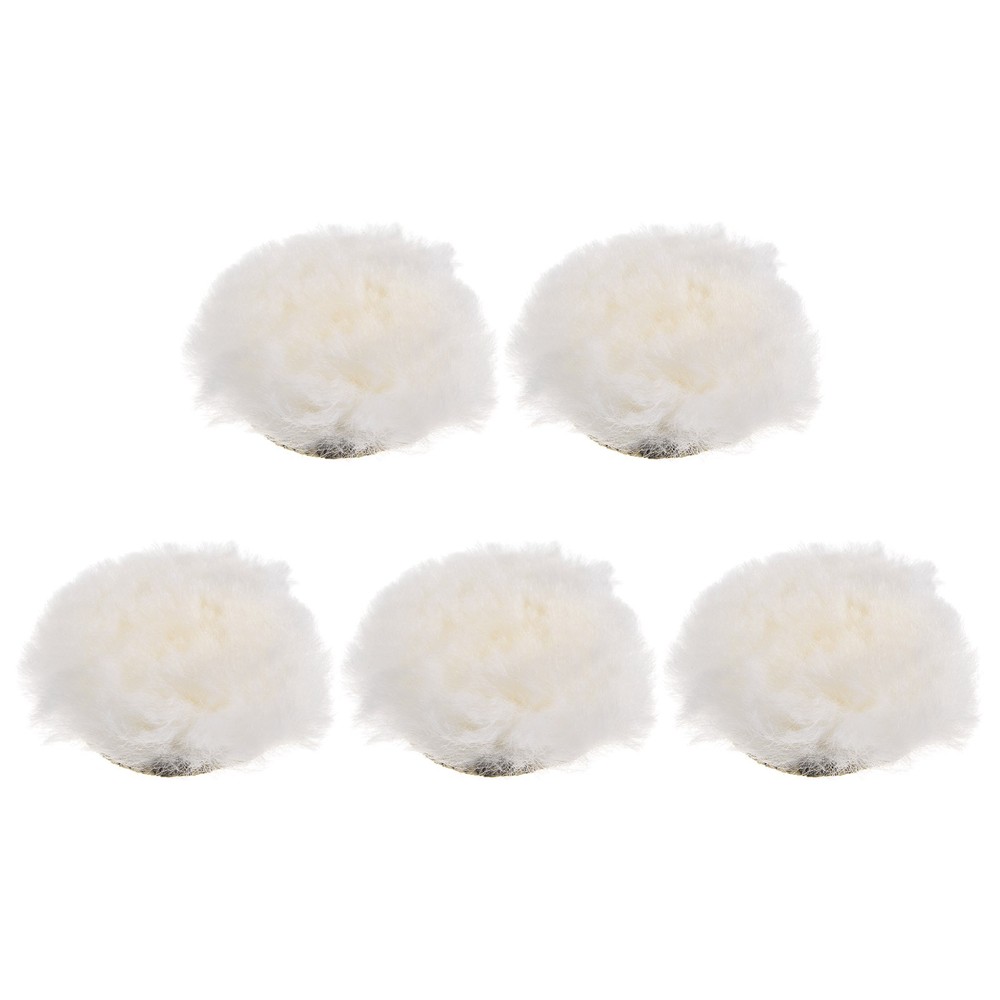 5pack Wool 2 inch Wool Polishing Pad with Hook and Loop