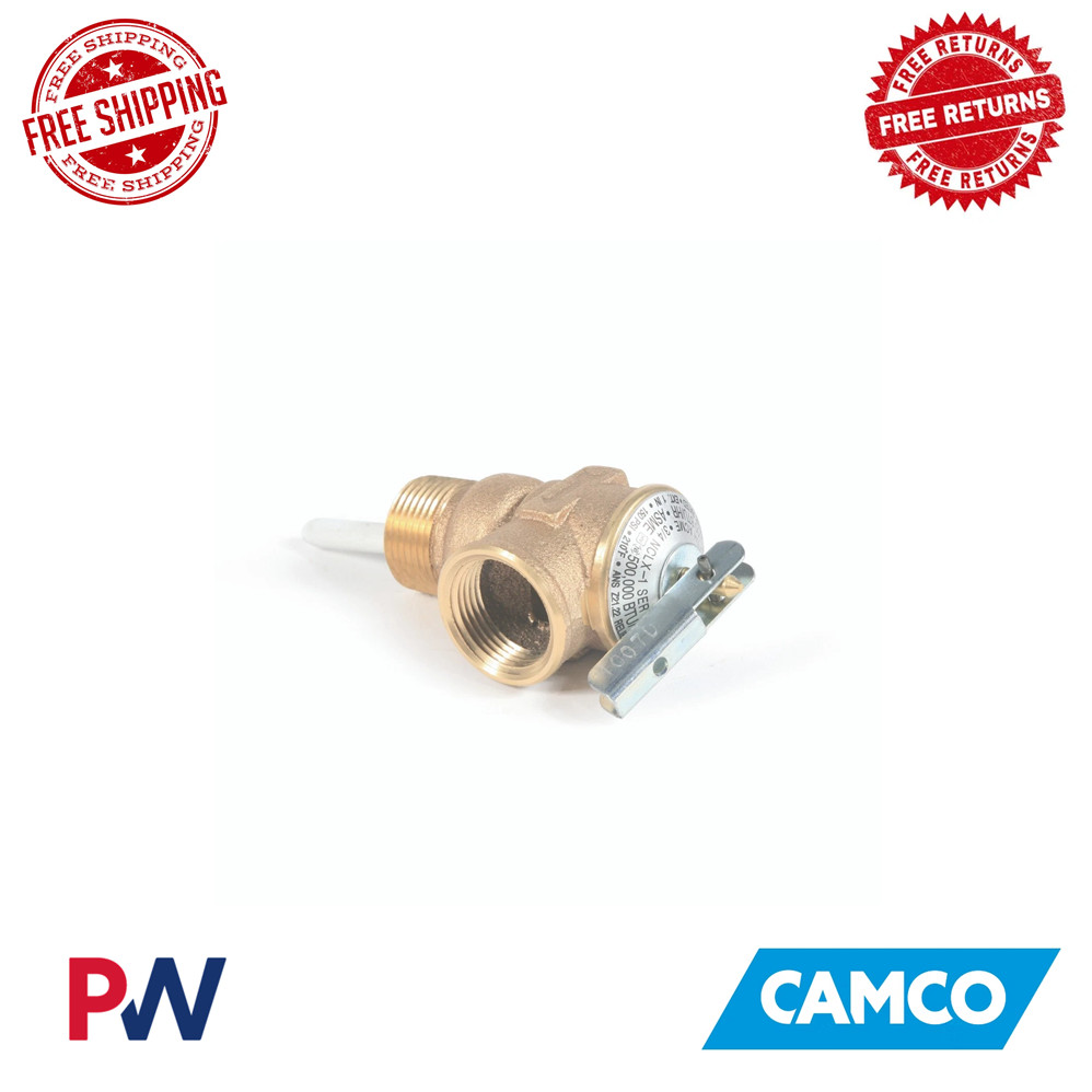 Camco T&P Valve 3/4" W/1" Probe Coated 150psi E/F/S 10463