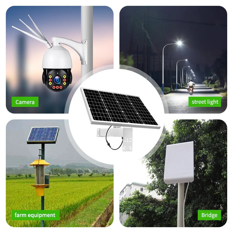 Rechargeable Solar Panel CCTV Mount Bracket for PTZ Camera 12V DC 40 Amp Battery