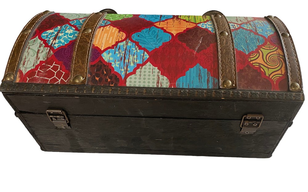 mini trunk with leather straps