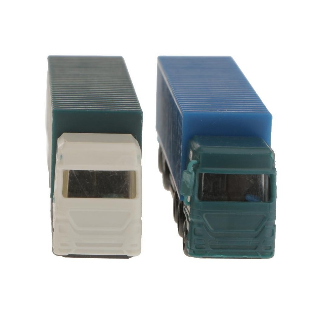 2 Pcs 1: 150 Scale Painted Model Container Cart Table