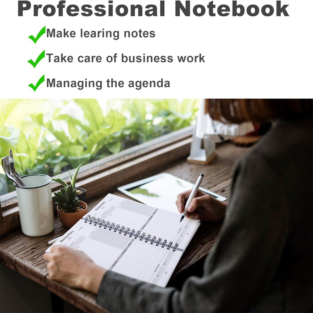 Professional Notebook Spiral Metting Notebook 8.5" X 11" 120 Sheets 2 Pack