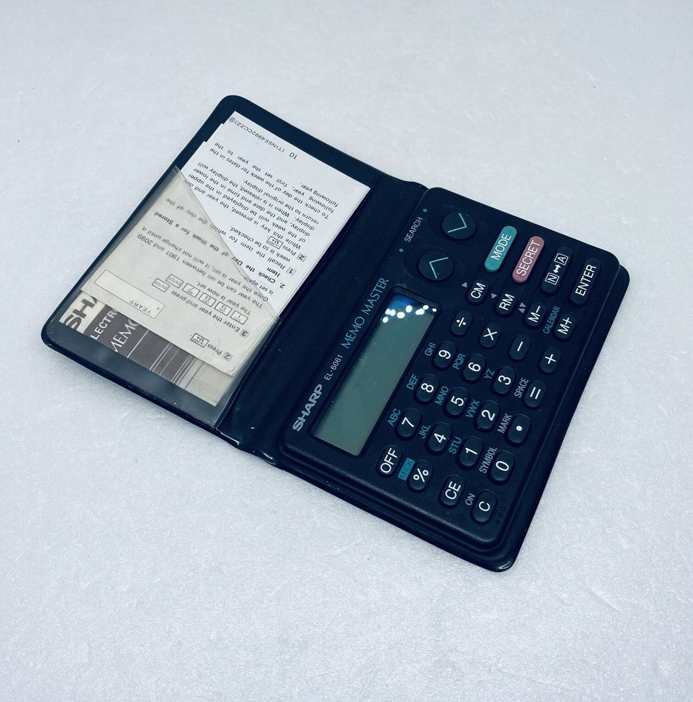 Sharp Electronic Organizer Memo Master EL-6061 Handheld Calculator Works C3