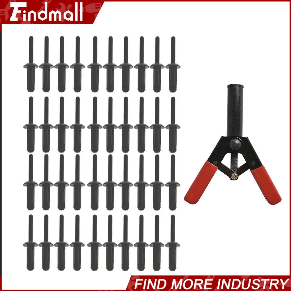 Findmall 41 Pack Assorted Plastic Riveter Rivet Gun Set Hand Tool W/ 40 Rivets