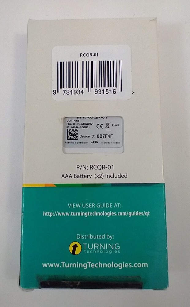 Turning Technologies QT Device RCQR-01 Qwerty Student Response
