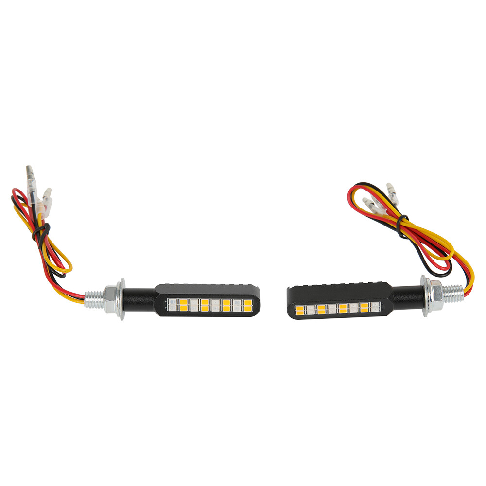 Motorcycle LED Turn Signal Light Sequential Flowing Amber Red Tail Light Blinker