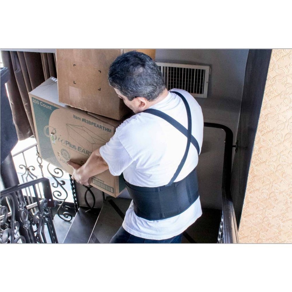 SAS 7162 Back Support Lift Aid Adjustable Polyester Safety Belt, Medium