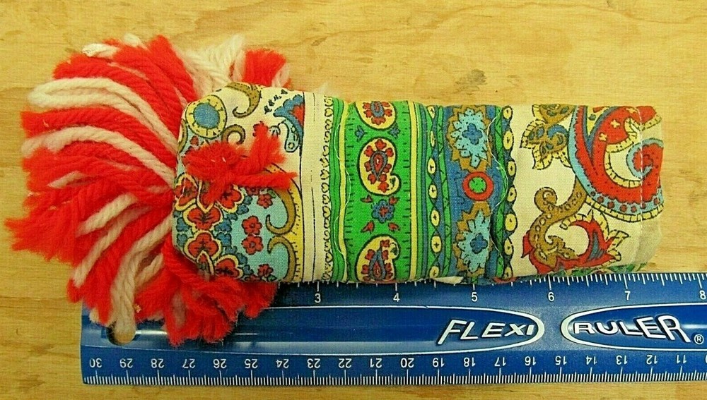 Cobweb Chaser - Crocheted Handmade Duster - Red & White (277)