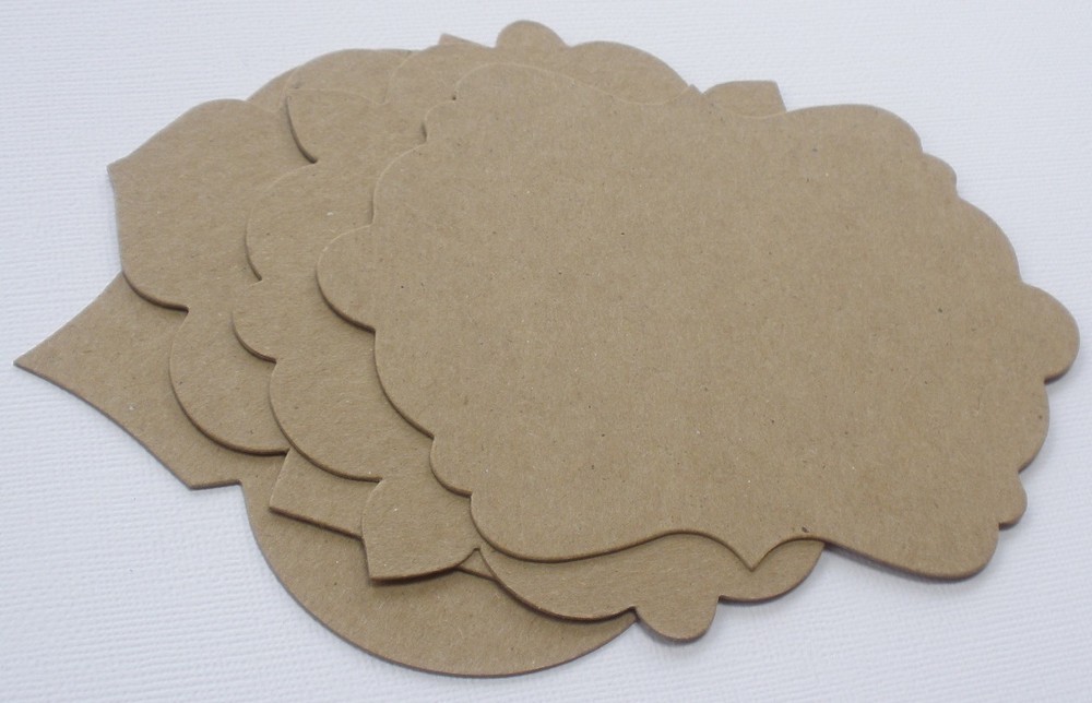 {4} VARIETY PACK: Ornate Notes - Labels / Mat Frames - Bare Chipboard Die Cuts