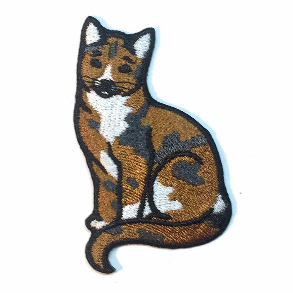 Calico Cat Iron On Embroidered Patch