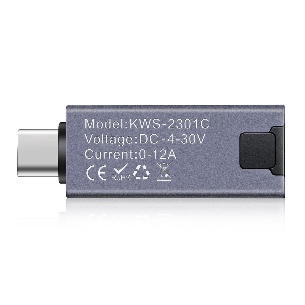Type-C Multifunction Digital Display Ammeter Power Meter DC 4-30V 14792