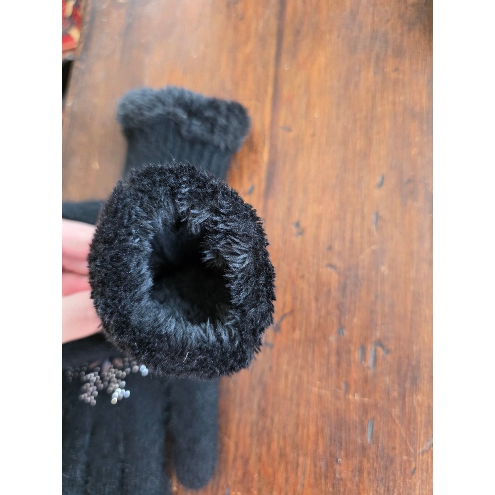 New warm plush lined encrusted gloves