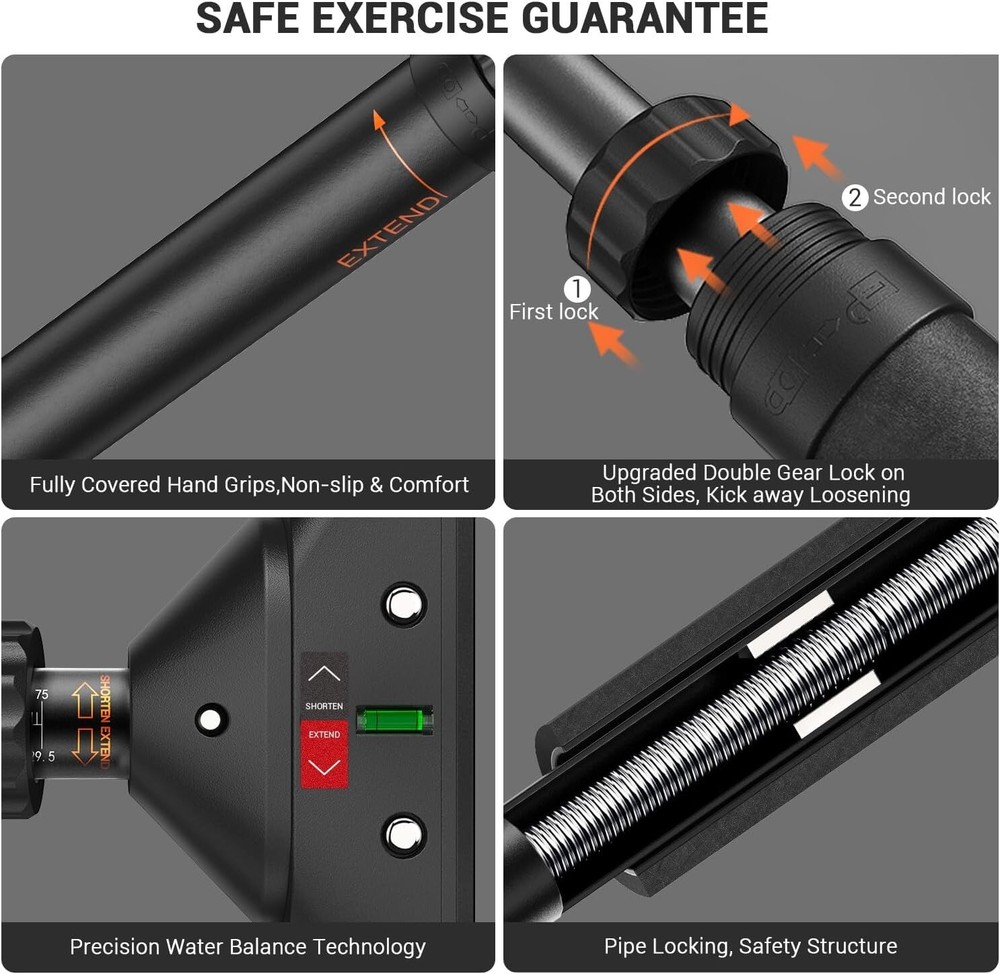 Non-Slip Adjustable Pull Up Bar: 440lbs Load Capacity for Upper Body Strength