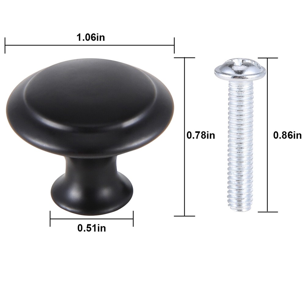 Cabinet Knobs Matte Black Kitchen Cupboard Dresser Drawer Handles Pull Knobs LOT