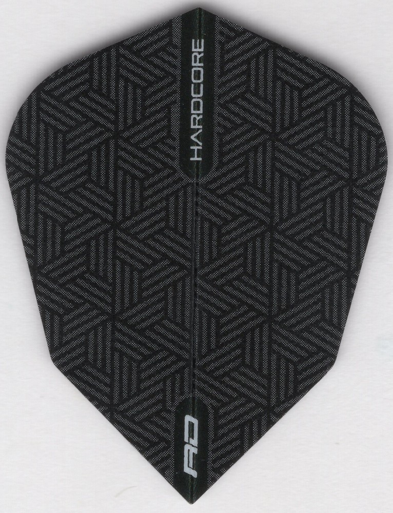 RED DRAGON "V" STANDARD BLACK HARDCORE Dart Flights: 3 per set