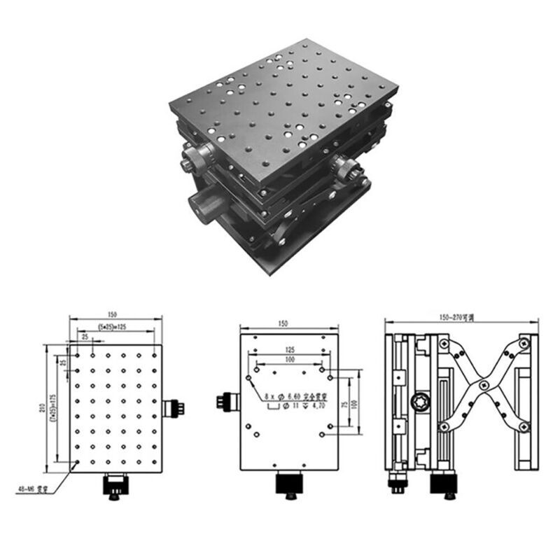 Lifting Platform XYZ Axis Lifting Table Lab Optical Experimental Stage 210x150MM