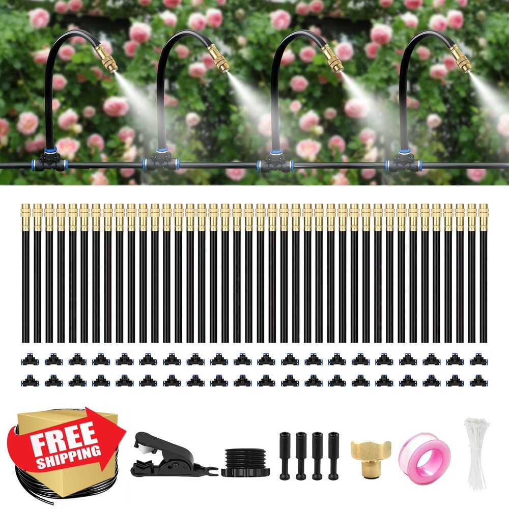 HEKIWAY 120FT Drip Irrigation System Garden Automatic Brass Connectors