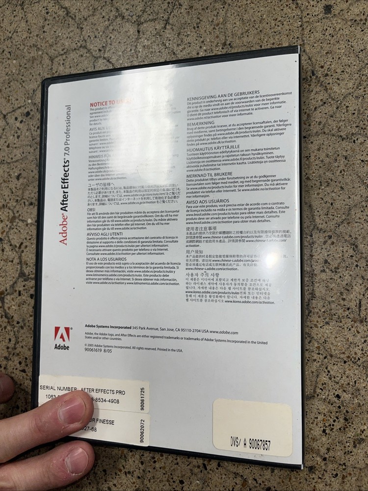 ADOBE AFTER EFFECTS 7.0 STANDARD PROFESSIONAL TRAINING W/Serial #