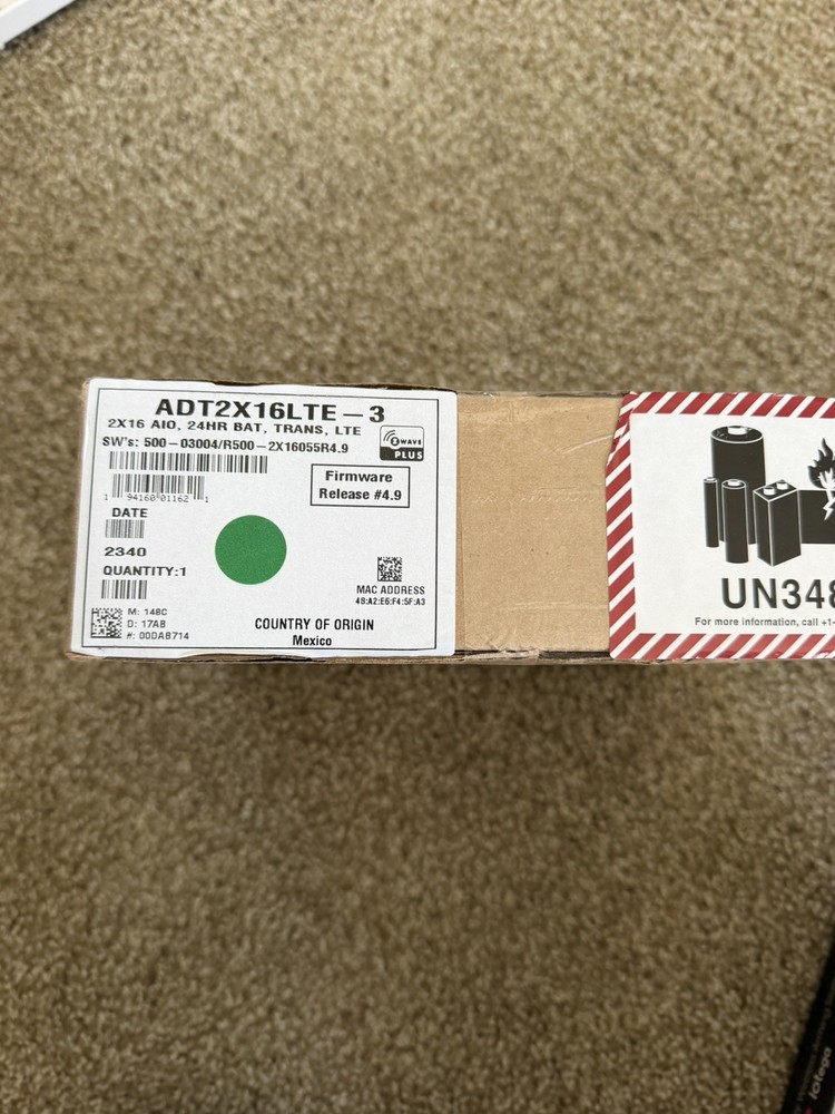 Honeywell ADT 2X16 AIO Home Security Panel