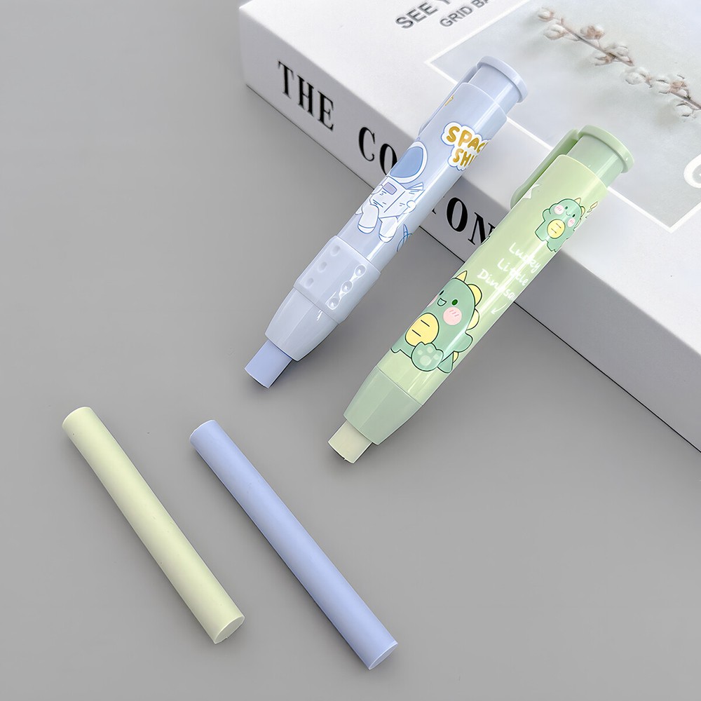 Wrapables Clickable Push Button Retractable Erasers with Refills (Set o 2)