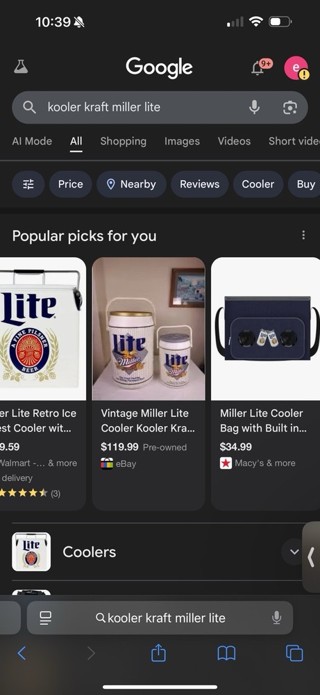 Kooler Kraft Miller Lite Beer, Beer Cooler