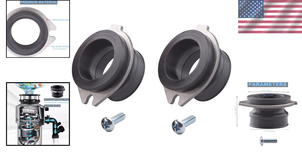 Easy Install 2-Pack Flex Coupler 75499 for Smooth Garbage Disposal Operation