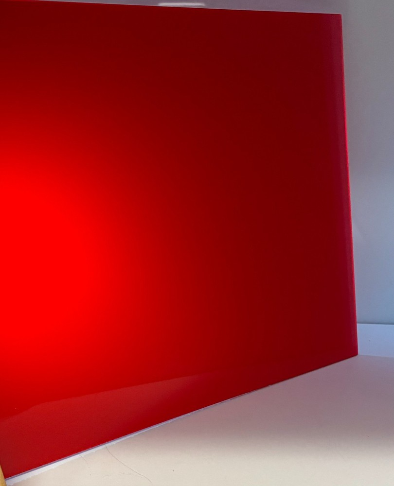 Acrylic Plexiglass Plastic Sheet-1/8" (3mm) thick-Red Translucent-24" x 24"