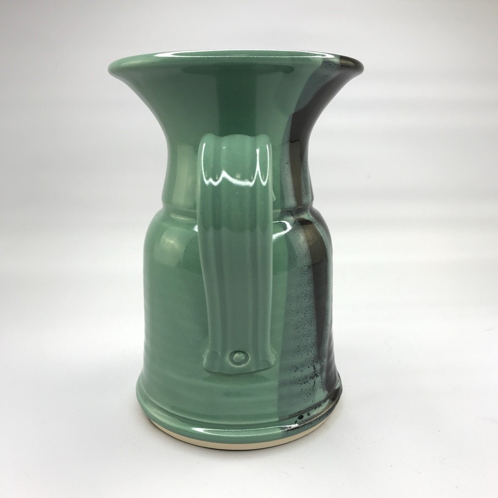 Hand Thrown Green & Black Glazed Pitcher by Robert Rowland Pottery