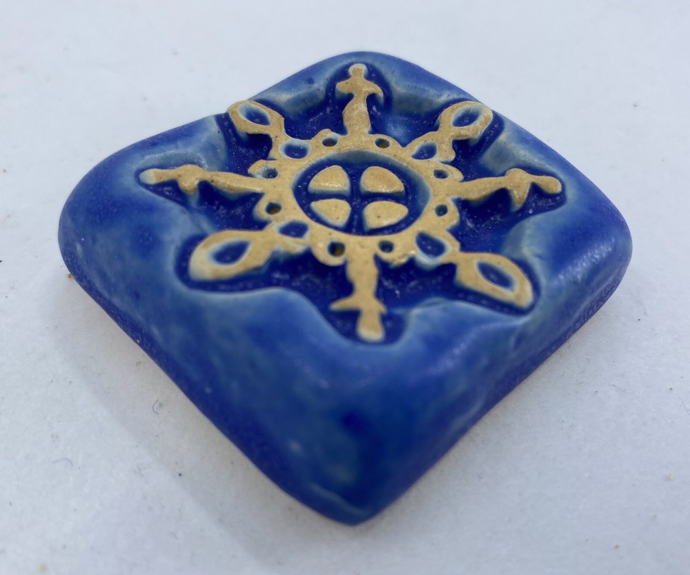 Snowflake 2x2" Stoneware Art Tile By Gretchen Kramp