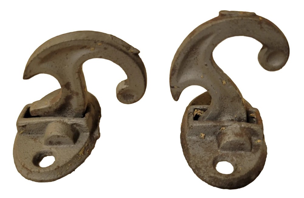 Oval Shutter Catch Latch Lock Cast Iron Salvage 1 pair.