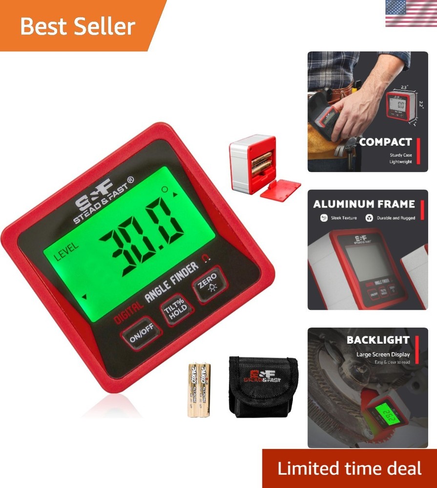 Precision Digital Angle Gauge with Backlit Display - Perfect for Construction