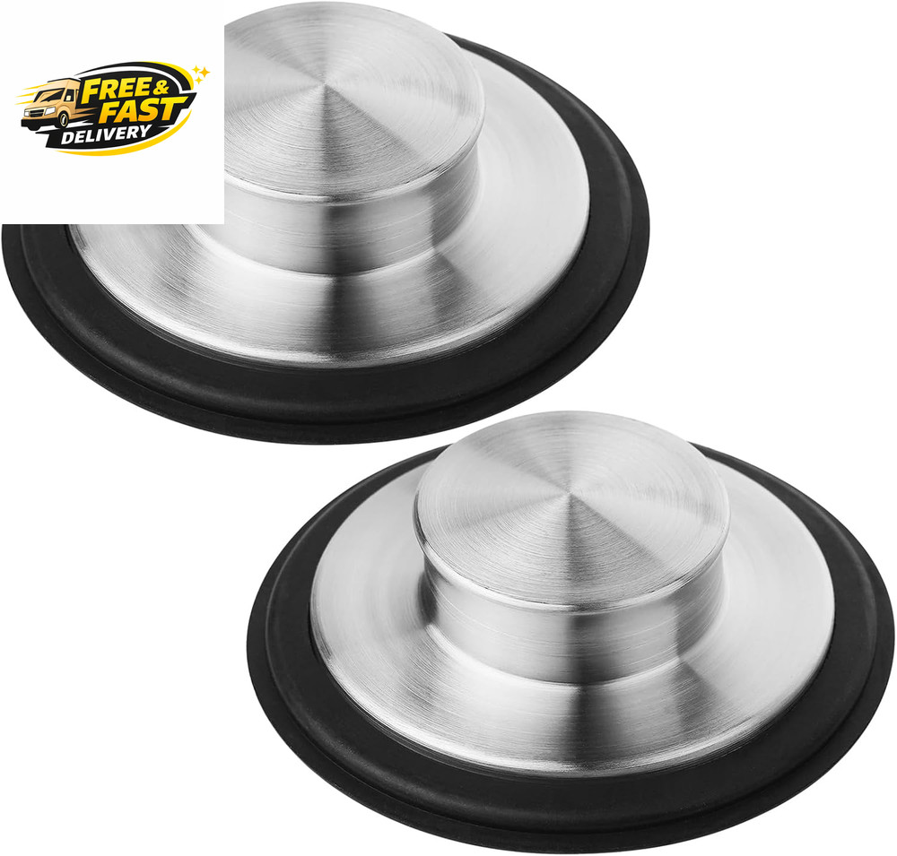 Kitchen Sink Drain Stopper Cover, 2PCS Stainless Steel Garbage Disposal