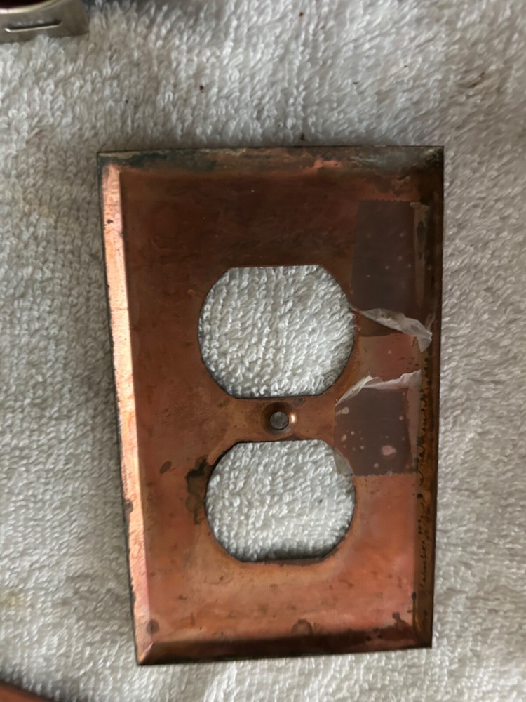 Vintage Electrical Plug Plate Cover Copper Hollywood Regency