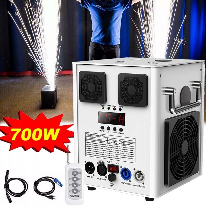 700W Cold Spark Machine Firework Stage Effect Machine DMX Wedding Party DJ Event