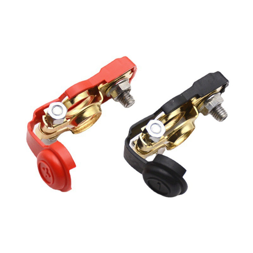 1 Pair Car Copper Battery Terminal Positive/Negative Quick Connector Cable Clamp