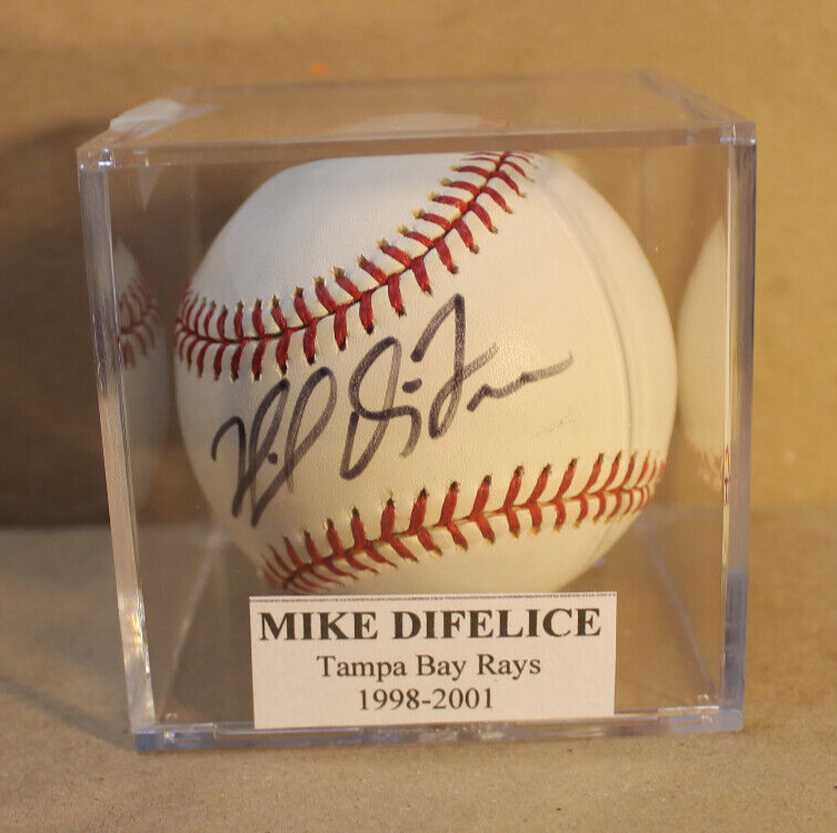 MIKE DeFELICE ( 1998--2001) TAMPA BAY RAYS SIGNED BASEBALL