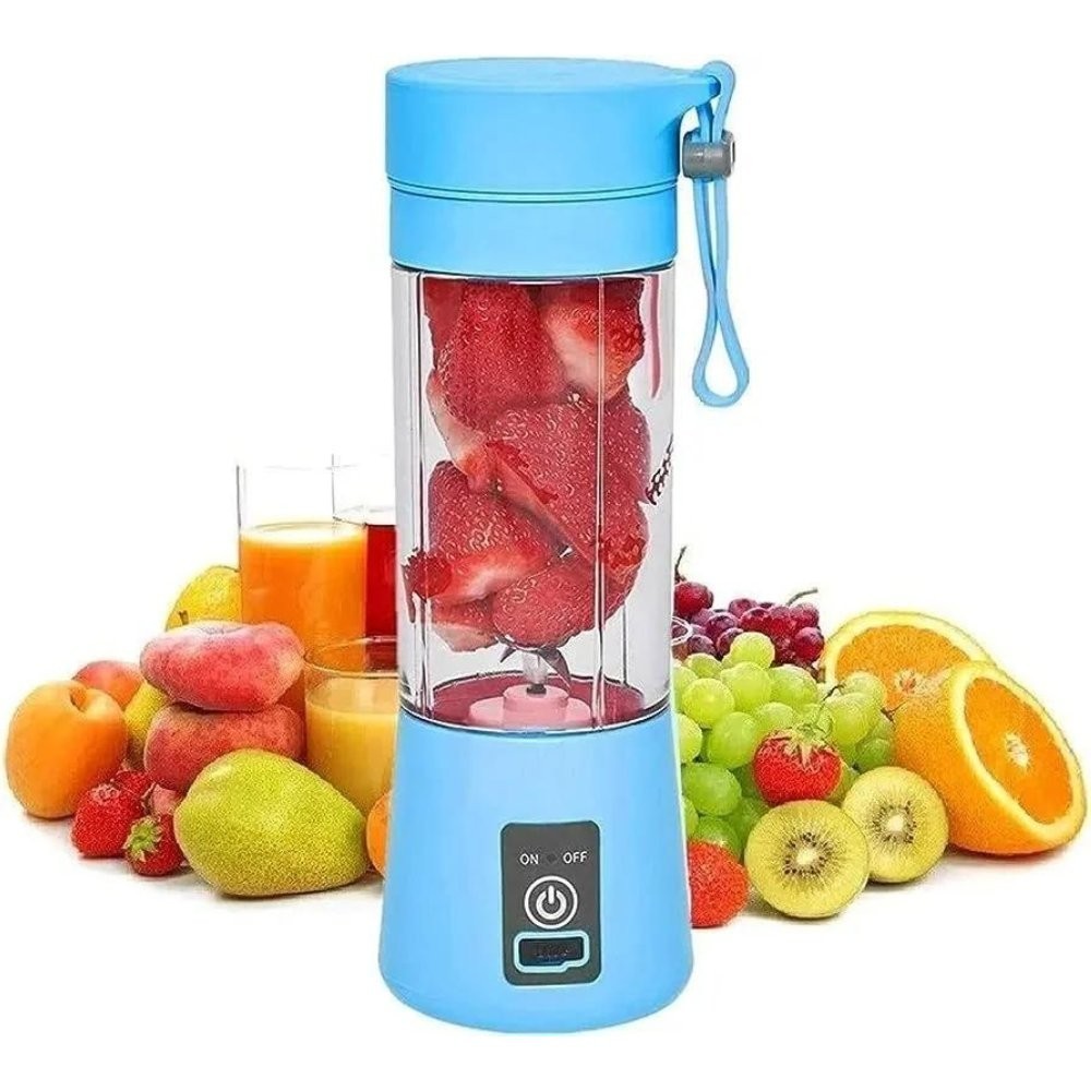 Portable Blender With USB Rechargeable Mini Kitchen Fruit Juice Mixer ( Blue )
