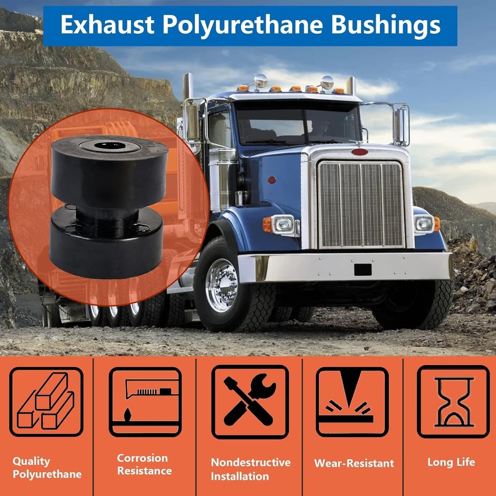Peterbilt Exhaust Poly Bushings Stack - Silent Ride Solution for 357-385 Trucks